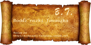 Bodánszki Tavaszka névjegykártya